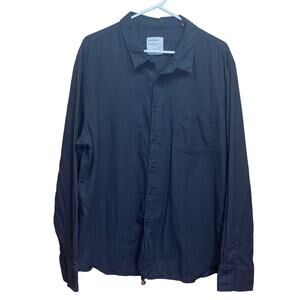 Life After Denim Dark Grey Men's Cotton Button Up Shirt XXL